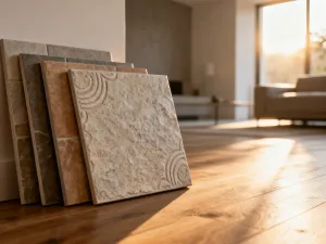 Minimalistyczna łazienka z wąskim drewnianym regałem i kompaktową szafką wiszącą, prezentująca funkcjonalne rozwiązania do małych wnętrz.